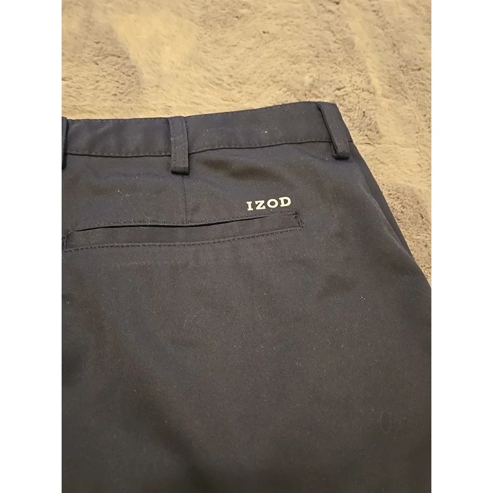 Izod Golf Shorts Mens 40 x 10 Blue Flat Front Performance Stretch Lightweight L